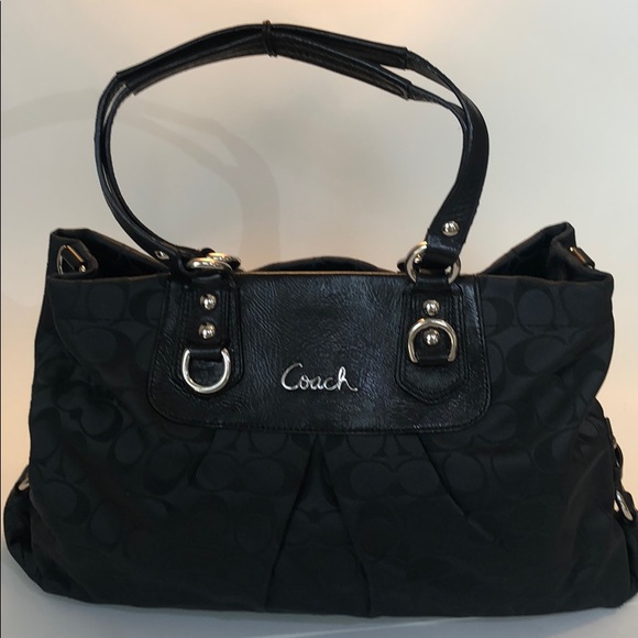 Coach Handbags - Coach black satchel in signature canvass